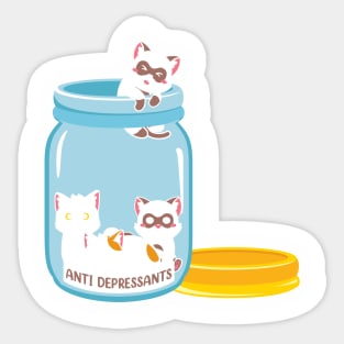 Cat Antidepressant Mental Health Kitten Doctor Pet Owner Sticker